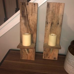 Custom made rustic candle holders